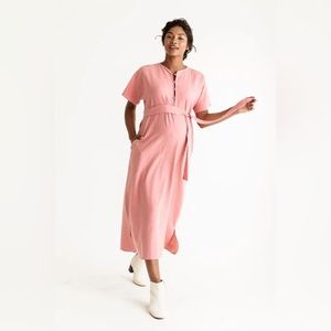 Storq Maternity Caftan in Blush Pink